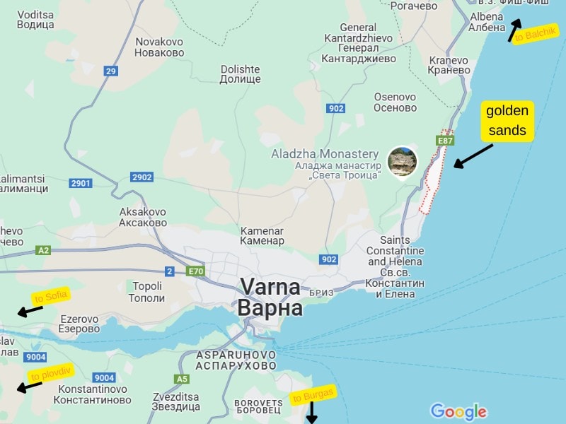 golden sands varna map