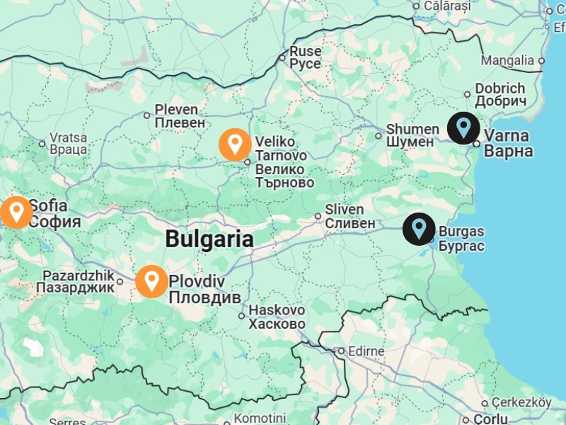varna and burgas map