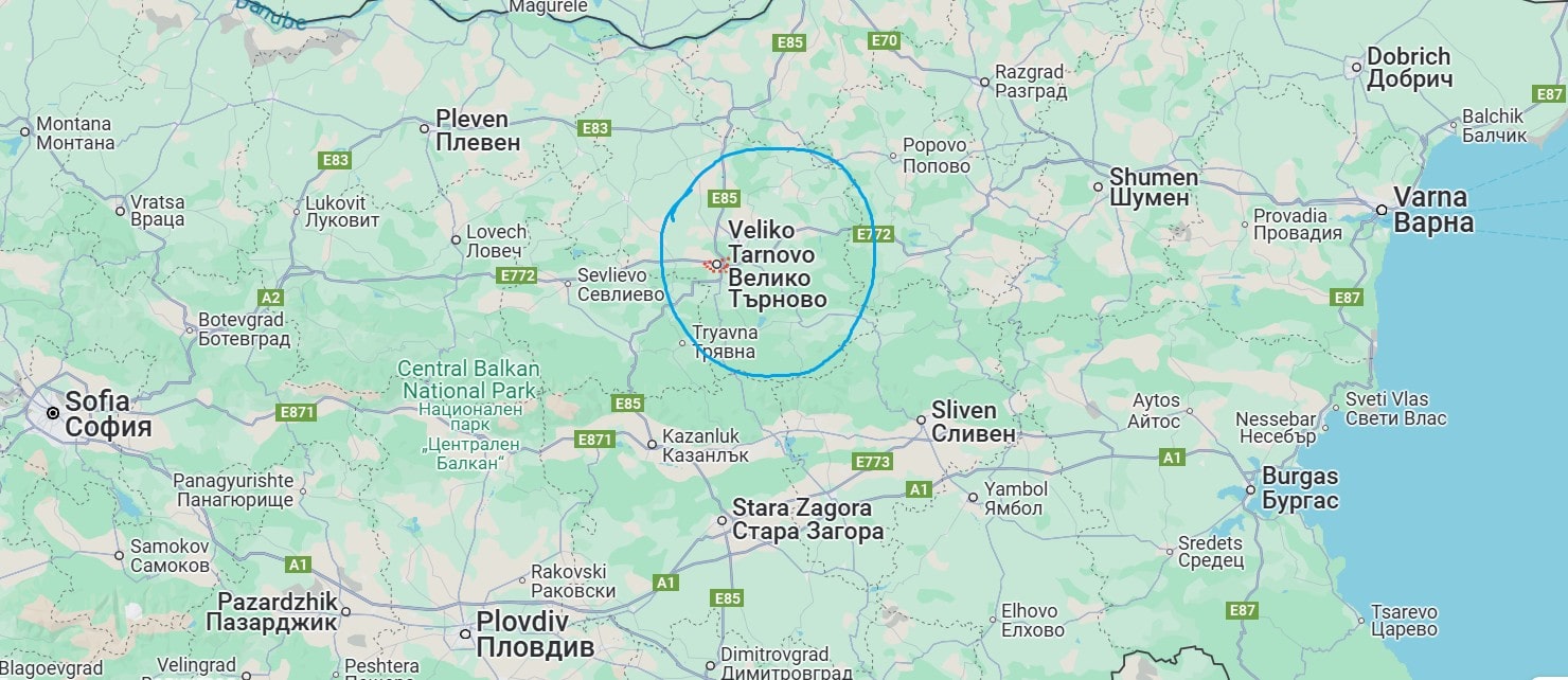 veliko tarnovo map